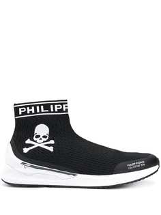 Philipp Plein кроссовки-носки с логотипом