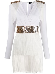 Elisabetta Franchi платье мини с бахромой