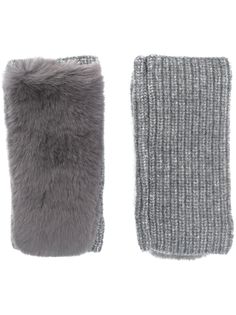 YVES SALOMON ACCESSORIES вязаные перчатки-митенки