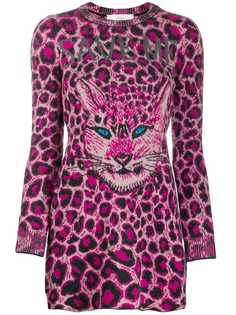 Alberta Ferretti cat face sweater dress