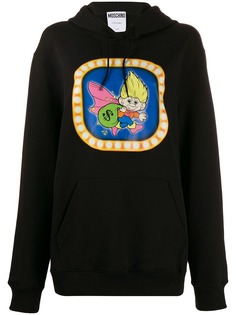 Moschino свитер с капюшоном и графичным принтом