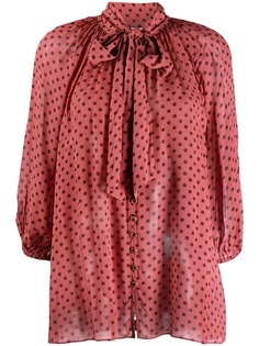 Zimmermann polka-dot flared blouse
