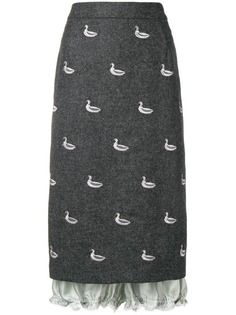 Thom Browne юбка с блумерами и вышивкой