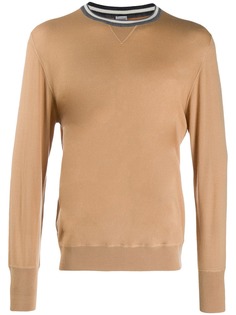 Eleventy джемпер с вырезом в полоску