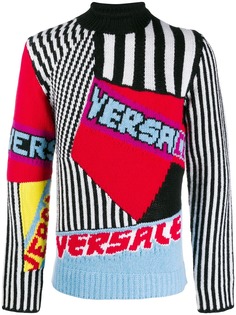 Versace patchwork logo sweater