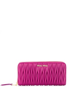 Miu Miu Matelassé zip-around wallet