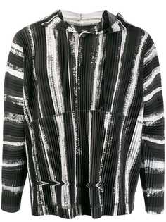 Homme Plissé Issey Miyake pleated stripe hoodie