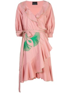 Cynthia Rowley Cleo Embroidered Wrap Dress