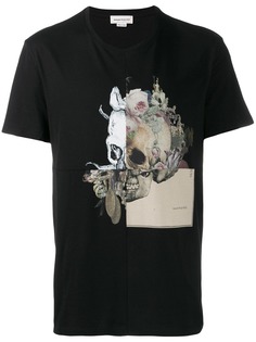 Alexander McQueen футболка с цветочным принтом Skull