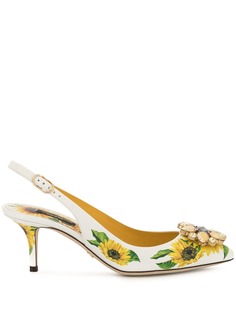 Dolce & Gabbana туфли с принтом и ремешком на пятке