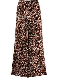 Bellerose укороченные брюки палаццо с леопардовым принтом