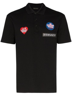 Versace рубашка-поло с нашивкой-логотипом