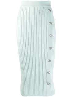 Balmain трикотажная юбка в рубчик