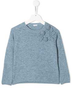Il Gufo floral applique knit jumper