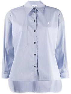 Patrizia Pepe striped logo embroidered shirt
