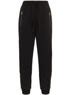 Haider Ackermann layered cuff cropped track trousers