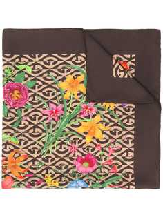 Gucci Flora and G rhombus print scarf