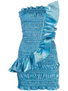 AREA strapless ruched dress