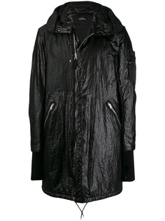 Stone Island Shadow Project padded logo patch coat