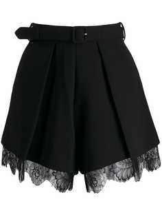 Self-Portrait crepe pleat shorts