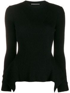 Alberta Ferretti frill-hem ribbed jumper