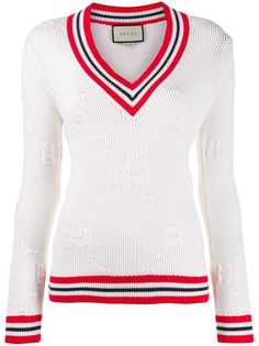Gucci V-neck knitted logo sweater