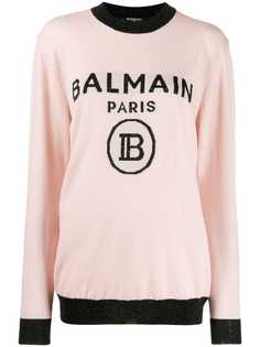 Balmain oversized logo knitted sweater