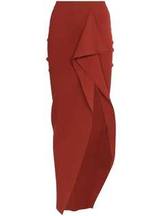 Rick Owens draped detail slit skirt