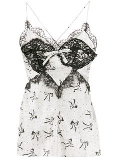 Alessandra Rich sleeveless bow print top