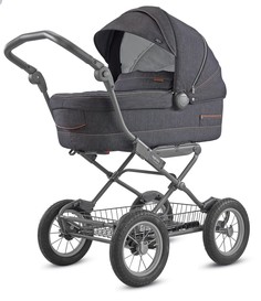 Коляска Inglesina Sofia System Duo 2в1 на шасси Ergo Bike VILLAGE DENIM, цвет: черный