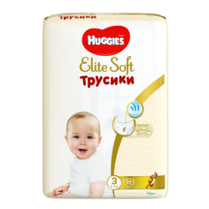 Трусики-подгузники Huggies Элит Софт 3 (6-11кг), 54 шт.