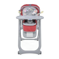 Стульчик для кормления Chicco Polly Magic Relax 0+ Skarlet, серо-красный