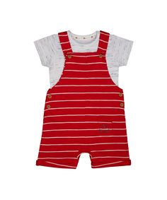 Комбинезон и боди в комплекте, красный и серый Mothercare