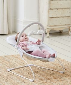 Шезлонг-качалка "С первых дней", серый Mothercare