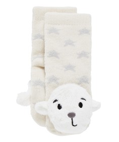 Носки с ягненком-погремушкой, цвет: белый Mothercare