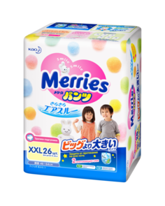 МERRIES Трусики-подгузники для детей XXL 15-28 кг / 26 шт Merries