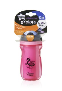 Термочашка Tommee Tippee Explora с мягким носиком 260 мл,цвет: розовый