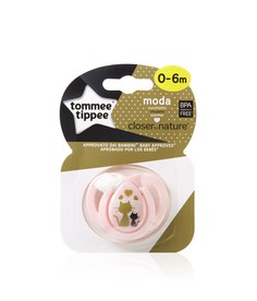 Пустышка силиконовая Tommee Tippee Moda, 0-6 мес., цвет: розовый