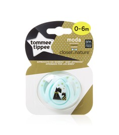 Пустышка силиконовая Tommee Tippee Moda, 0-6 мес., цвет: голубой