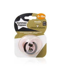 Пустышка силиконовая Tommee Tippee Moda, 6-18 мес., цвет: розовый