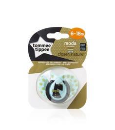 Пустышка силиконовая Tommee Tippee Moda, 6-18 мес., цвет: голубой