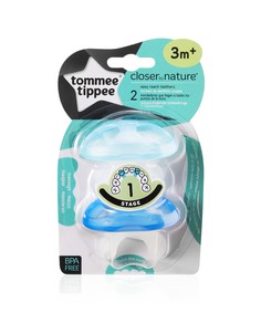 Прорезыватели Tommee Tippee "Первая стадия" 2 шт., цвет: голубой, белый
