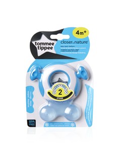 Прорезыватель Tommee Tippee "Вторая стадия", цвет: голубой, белый