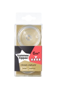 Соски для бутылочки Tommee Tippee "Close to nature Easi-vent" для густой пищи, 2 шт.