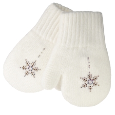 Варежки детские со стразами Totti, белый