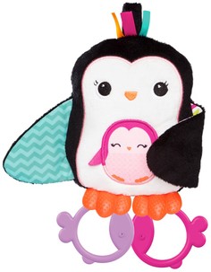 Развивающая игрушка BRIGHT STARTS "Пингвинчик", с прорезываетелями, цвет: белый, черный