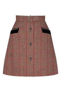 Красная юбка в клетку Miu Miu