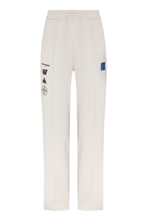 Светло-бежевые брюки из трикотажа Off White