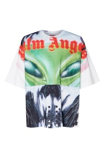 Футболка с разноцветным рисунком Palm Angels