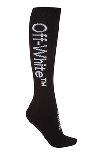 Черные носки с контрастным узором Off White